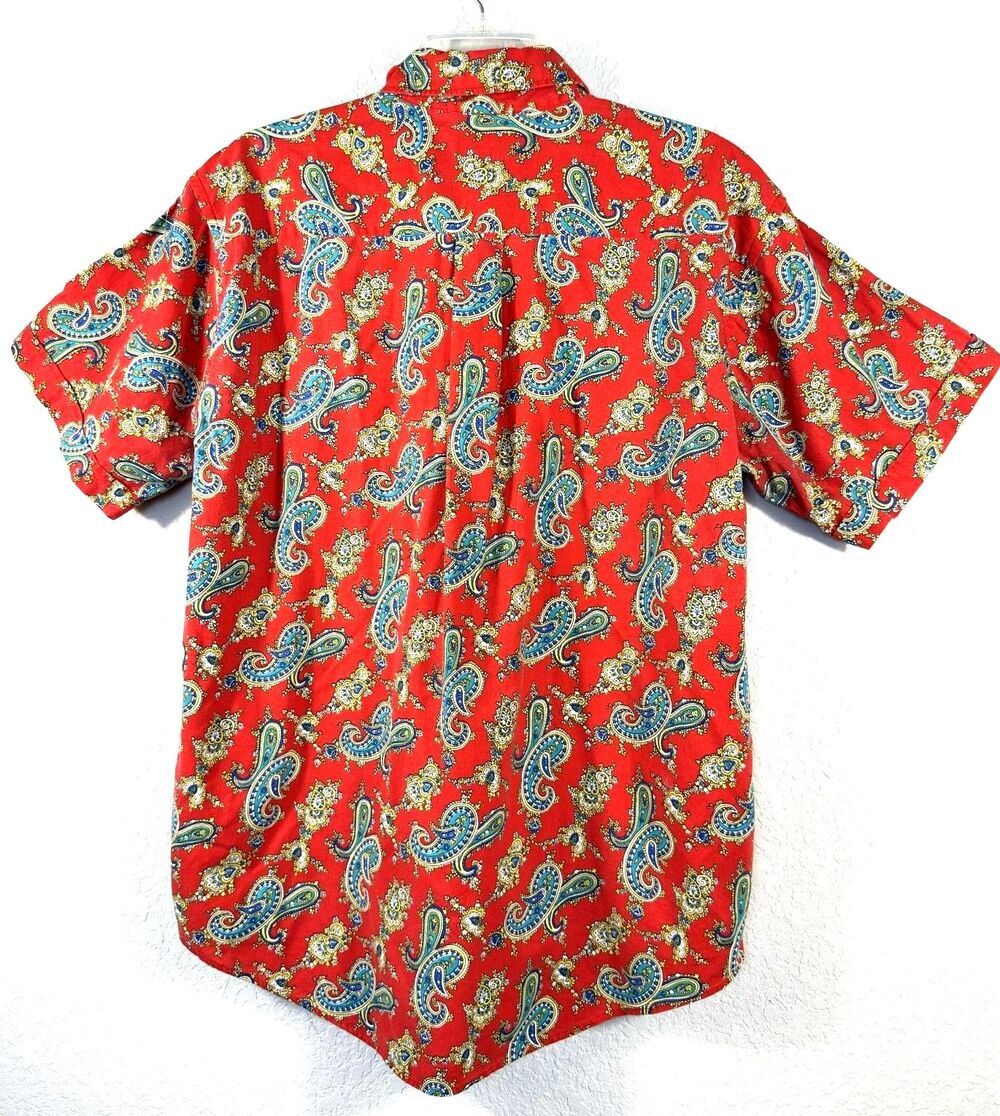 Vintage Lord & Taylor The Man’s Shop Red Paisley Shirt Mens XL 100% Cotton USA - Picture 3 of 9